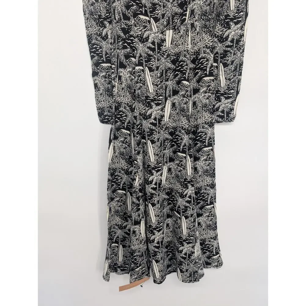 NWT Reformation Sigmund Tropical Printed Crepe Midi Dress Size 0 Lanai #2J456 - Picture 6 of 11